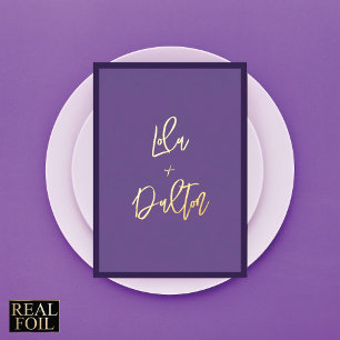 Minimale Elegant Gold Typografy Border Wedding Folieneinladung