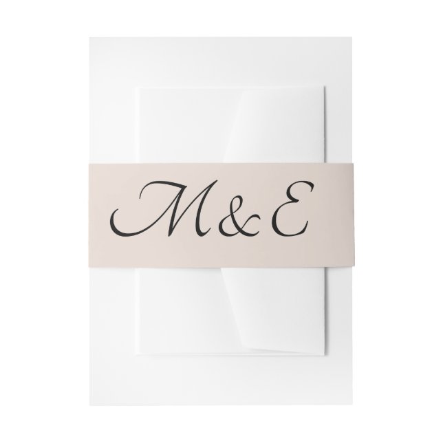 Minimale Elegant Monogram Einladung Bauchband Einladungsbanderole (Vorderseite Beispiel)