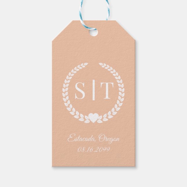 Minimale Elegant Typografy Monogram Initials Geschenkanhänger (Vorderseite)