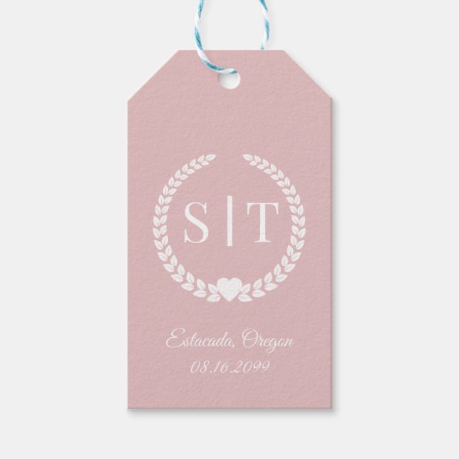 Minimale Elegant Typografy Monogram Initials Geschenkanhänger (Vorderseite)