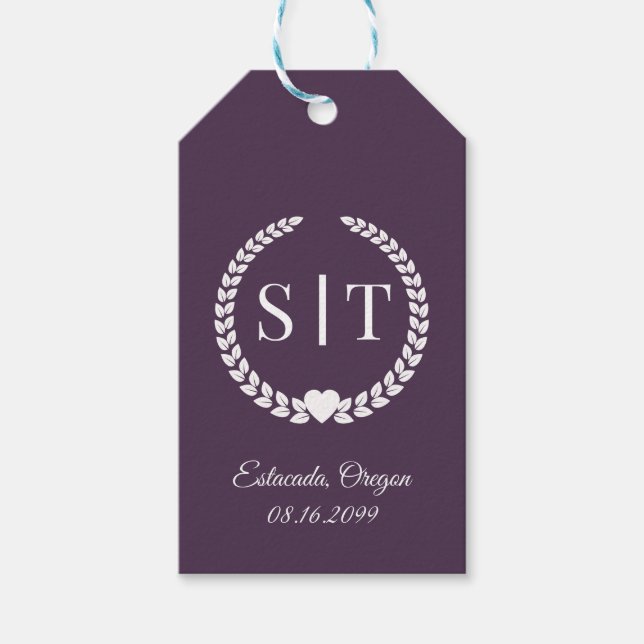 Minimale Elegant Typografy Monogram Initials Geschenkanhänger (Vorderseite)