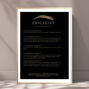 Minimale elegante Augenbrauen-Salon-Preisliste Poster