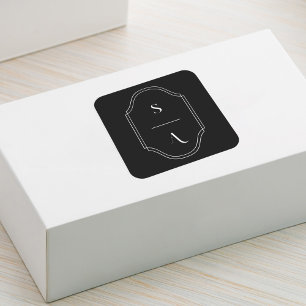 Minimale Elegante benutzerdefinierte Monogramm-Wap Quadratischer Aufkleber