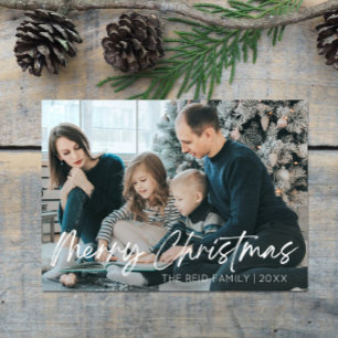 Minimale Elegante Custom Family Foto Weihnachten