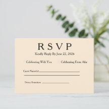 Minimale elegante Elfenbein-RSVP-Karte