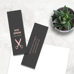Minimale elegante Graue erblassen - Rosa Scissor Mini Visitenkarte