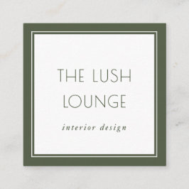 Minimale elegante Green Frame Border Business Card Quadratische Visitenkarte