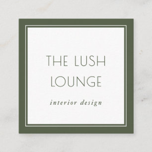 Minimale elegante Green Frame Border Business Card Quadratische Visitenkarte
