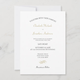 Minimale elegante Hochzeit Einladung
