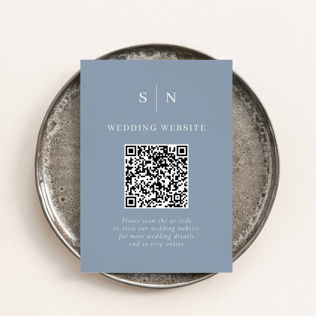 Minimale elegante Hochzeit mit scannbarem QR-Code  Begleitkarte (Von Creator hochgeladen)