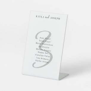 Minimale Elegante Hochzeit Tischnummer 3 Sockelschild