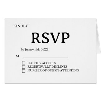 Minimale elegante Hochzeits-RSVP-Karte,