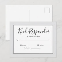 Minimale elegante Hochzeits-RSVP-Postkarte