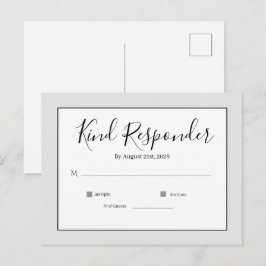 Minimale elegante Hochzeits-RSVP-Postkarte Postkarte