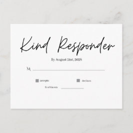 Minimale elegante Hochzeits-RSVP-Postkarte Postkarte