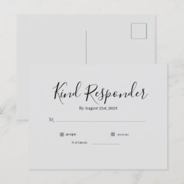 Minimale elegante Hochzeits-RSVP-Postkarte Postkarte