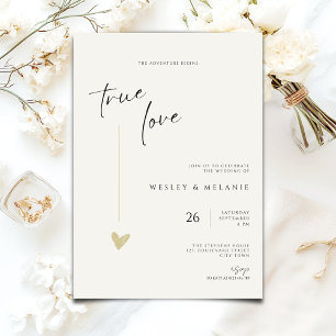 Minimale elegante Kalligrafie-Typo-Hochzeit  Einladung