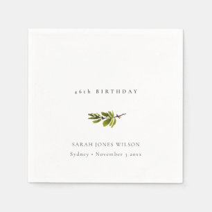Minimale Elegante Kiefernzweige jeden Geburtstag Serviette