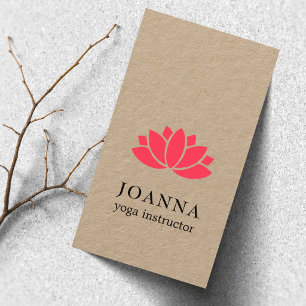 Minimale elegante Kraft-Rot-Lotus-Yoga Visitenkarte