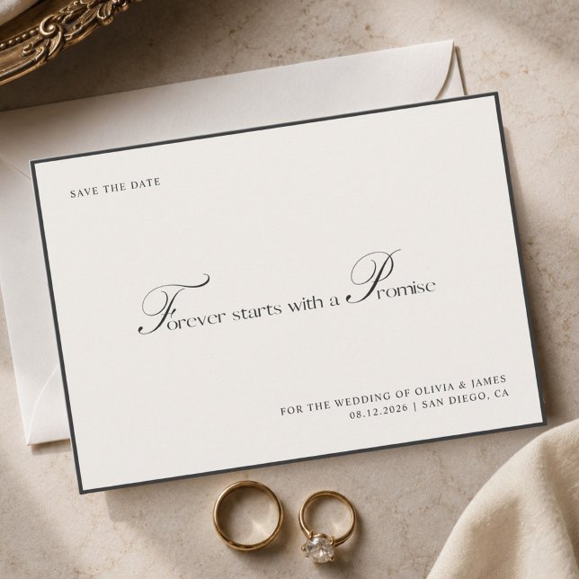 Minimale elegante Luxus-Script-Hochzeit Save The Date (Von Creator hochgeladen)