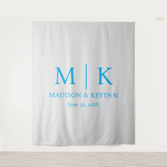 Minimale & elegante Monogramm-Hochzeit Wandteppich (Vorderseite)