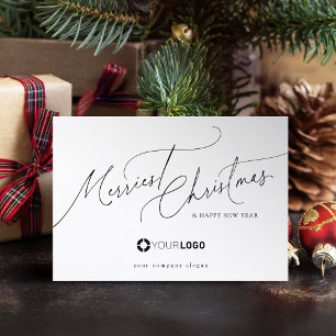 Minimale elegante Schrift Frohe Weihnachten Firma