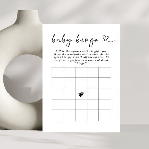 Minimale elegante Skript-Baby-Bingo-Baby-Shower-Sp Einladung