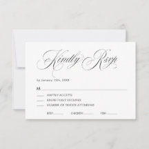 Minimale elegante Skript-Hochzeits-RSVP-Karte