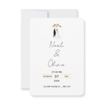 Minimale elegante Skript-Hochzeitseinladung