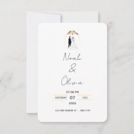 Minimale elegante Skript-Hochzeitseinladung Einladung