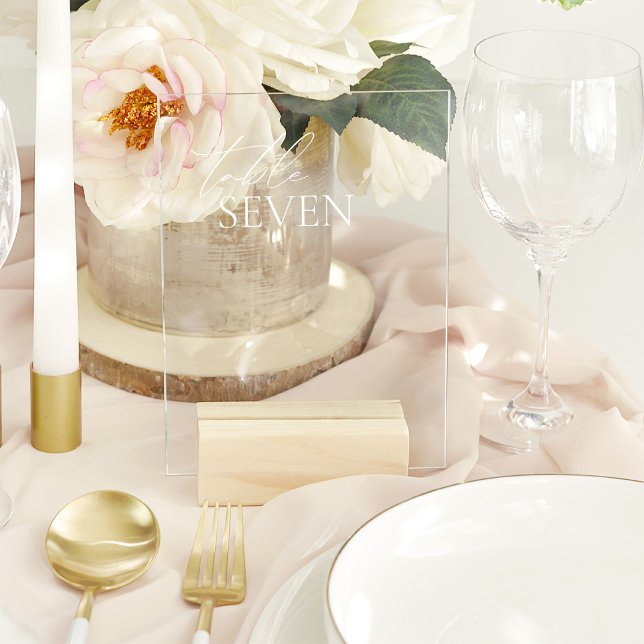 Minimale elegante, transparente Tischnummer Fensteraufkleber (Von Creator hochgeladen)