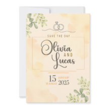 Minimale elegante Wasserfarbe-Hochzeits-Einladung