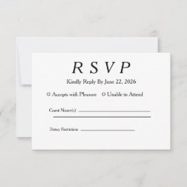 Minimale elegante weiße RSVP Karte