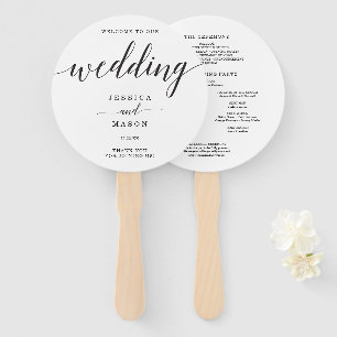 Minimale Eleganz Einfache Schwarz-Weiß-Hochzeit Fächer