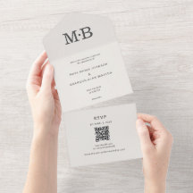 Minimale Elopement All-in-One Hochzeitseinladung