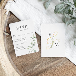 Minimale Eukalyptus Botanische Moderne Hochzeit RSVP Karte