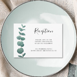 Minimale Eukalyptus-Hochzeitempfehlung Begleitkarte