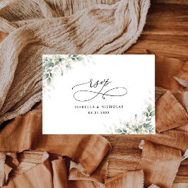 Minimale Eukalyptus-Hochzeits-RSVP-Karte RSVP Karte