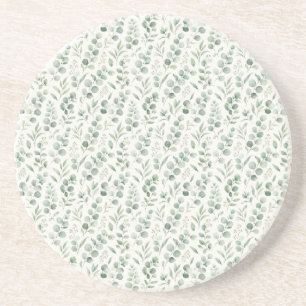 Minimale Eukalyptusblätter nahtloses Muster Getränkeuntersetzer