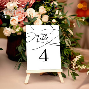 Minimale Extravagante Script "Table" Calligrafy We Tischnummer
