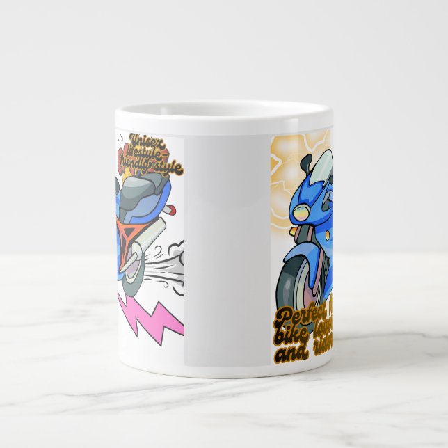 Minimale Fahrradgrafik  Jumbo-Tasse (Vorderseite)