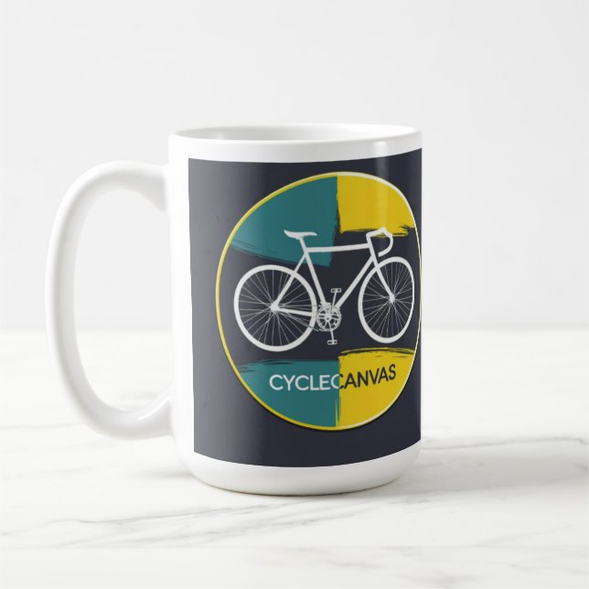 Minimale Fahrradillustration –  Kaffeetasse (Links)