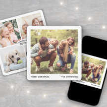 Minimale Familienname & Jahr Weihnachtsfoto-Collag