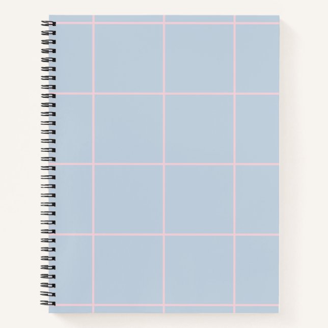 Minimale Farb-Gitter-Prüfmuster Notizbuch (Vorderseite)
