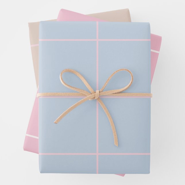 Minimale Farb-Gitter-Prüfstruktur Geschenkpapier Set (Beispiel)