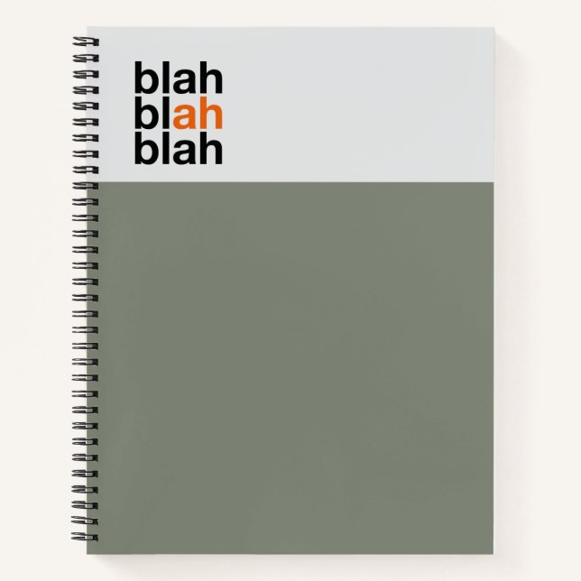 Minimale Farbblock-Notizbuch – Blah Blah Blah Notizbuch (Vorderseite)