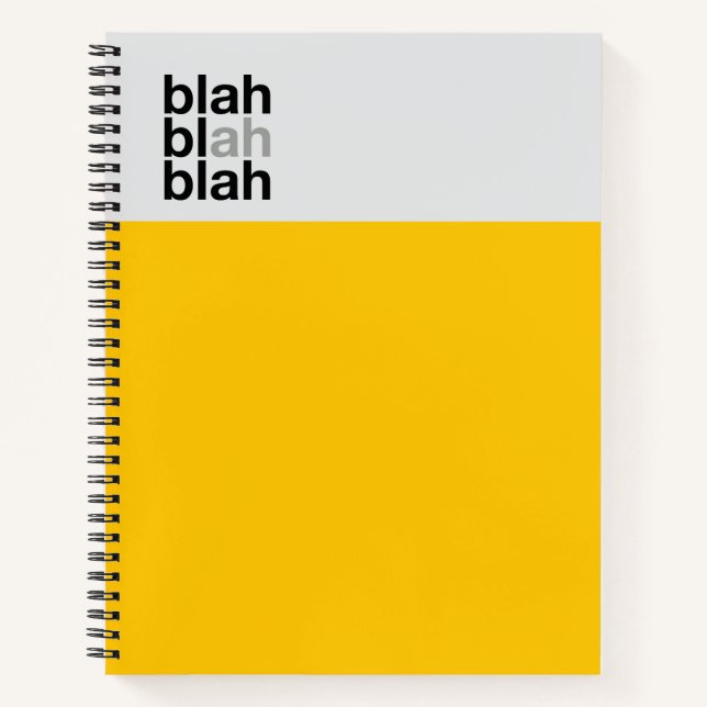 Minimale Farbblock-Notizbuch – Blah Blah Blah Notizbuch (Vorderseite)