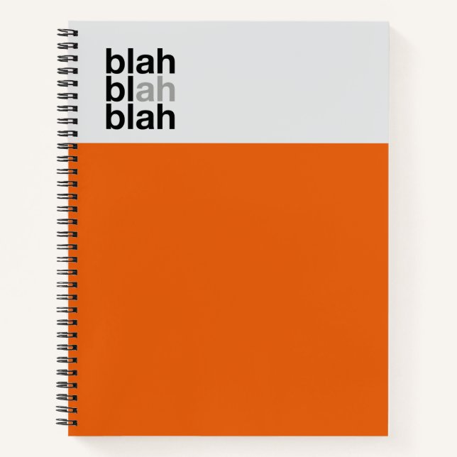 Minimale Farbblock-Notizbuch – Blah Blah Blah Notizbuch (Vorderseite)