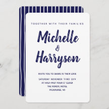 Minimale Farbe | Navy Blue | Einladung zur Hochzei