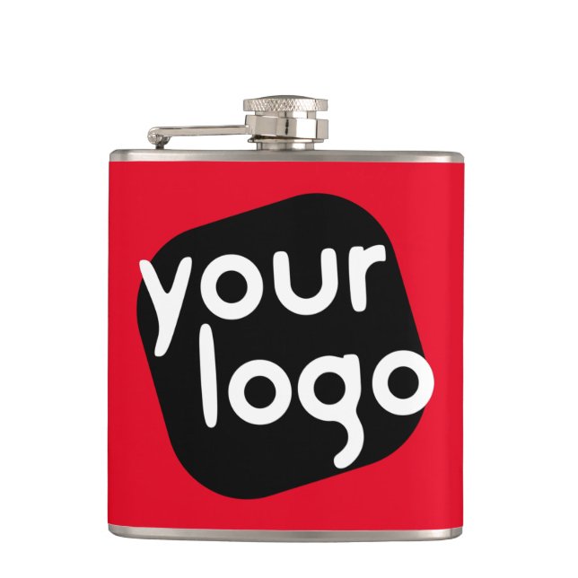 Minimale Farbeinstellung für moderne Markenhinweis Flachmann (Vorderseite)